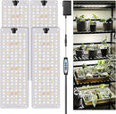 Garpsen Grow Light, 6000K Full Spectrum Plant Lights for Indoor Growing with Auto Timer 6/12/16H, 5 Dimmable Levels & 3 Color Modes, 552 LEDs Grow Lamp Panel for Seed Starting, Veg and Bloom(4Panels) by GreenHaven Gardens