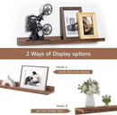 Fun Memories Picture Ledge Shelf, 24 Inch Floating Shelves Set of 2, Nursery Book Shelves for Toys Storage, Kids Bookshelf Wall Mounted for Wall Decor Books Photo Frames, Walnut by CozyNest Decor