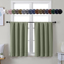 Simplebrand Ava Sage Green Short 36 Inches Blackout Curtain 2 Panels Set, Half Window Rod Pocket Privacy Curtain Tiers for Kitchen, Curtains Blackout for Bathroom Shades, W40 x L36 Inch, Sage Green by TinyTreasures Baby Boutique
