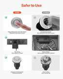 VEVOR Garbage Disposal Air Switch Kit, 2.5" Sink Top Air Switch for Food Waste Disposal, Brushed Silver Stainless Steel ON/OFF Air Button for Waste Disposer - Suitable for Stainless Steel Countertops by CozyNest Decor