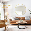 Fabuday Circle Gold Mirror for Wall 32 Inch - Large Bathroom Round Mirror with Matte Metal Frame, Entryway, Living Room, Hallyway, Bedroom Big Circular Mirrors