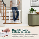 Cumbor 2 Pack 29.7-40.6" Baby Gate for Stairs, Mom's Choice Awards Winner-Dog Gate for Doorways, Pressure Mounted Self Closing Pet Gates for Dogs Indoor, Safety Child Gate with Easy Walk Thru Door by TinyTreasures Baby Boutique