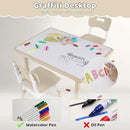 Kids Table and 2 Chairs Set, Height Adjustable (17.7"-26.1") Toddler Table and Chair Set, Multi-Activity Table with Graffiti Desktop, Children’s Table and Chairs for Classroom, Home & Daycare by CozyNest Decor