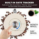 ShanSon Coffee Canister Airtight Coffee Container Stainless Steel Coffee Bean Storage Container with CO2 Release Valve and Scoop Coffee Canister for Beans,Grounds,Sugar,Flour,Tea,Cereal,22OZ,Off-White by CozyNest Decor