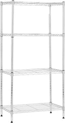 Amazon Basics 4-Shelf Adjustable, Storage Shelving Unit, (200 Pound Loading Capacity per Shelf), Steel Organizer Wire Rack, 13.4"D x 23.2"W x 48"H, Chrome by CozyNest Decor