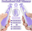 Baby Nail Trimmer Electric, 6 in 1 Rechargeable Baby Nail Clippers Manicure Set Grooming Kit for Toddler Infant or Adults (Purple) by TinyTreasures Baby Boutique