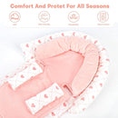 Infant Car Seat Insert, HNHUAMING Baby Car Seat Head & Body Support with 2 Strap Pads, Ultra Soft Newborn Preemie Carseat Insert Cushion for Girls Boys, Fits Car Seat, Stroller, Swing, Bouncer, Pink by TinyTreasures Baby Boutique