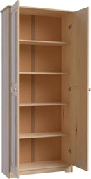 Pantry Cabinet Storage Cabinet with 2 Doors Solid Wood - Adjustable Shelves for Kitchen, Dining Room, or Utility Room Organization by CozyNest Decor