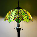 Tiffany Floor Lamp Stained Glass Lamp Standing Reading Light 16x16x70 Inch for Living Room (Amber Green Beach Coconut Tree Style) by CozyNest Decor
