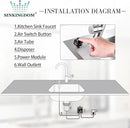 SinkTop Air Switch Kit (Long Full Brass Button) for Disposal, Dual Outlet, (Oil Rubbed Bronze) by CozyNest Decor