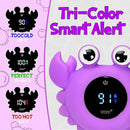 TKY Baby Bath Thermometer with Floating Toys & Room Temperature Monitor - Rechargeable Digital Thermometer with Temperature Alerts, Bath Essentials for Newborns, Infants Crab (Purple) by TinyTreasures Baby Boutique