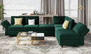 Belffin Storage Ottoman Module for Modular Sectional Sofa Square Seat Cube Velvet Foot Stool Green by CozyNest Decor