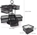 Tea Bag Organizer Coffee Holder Storage Spinning Carousel Basket Black Adjustable Tea Caddy For Kitchen Counter, Countertop, Cabinet by CozyNest Decor