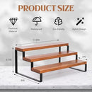 3 Tier Wooden Display Riser Stand Perfume Organizer with Metal Stand, Dessert Table Display Set, Food Display Stands for Party, Brown Rustic Solid Wood Shelf for Cupcakes, Perfume, Cologne, Spiece by CozyNest Decor