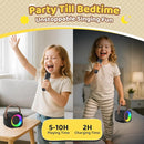 Mini Karaoke Machine, Portable Bluetooth Karaoke Speaker with 2 Wireless Microphones, Singing Machine with Party Lights for Kids and Adults, Birthday Gifts for Girls Boys Family Home Party by TinyTreasures Baby Boutique