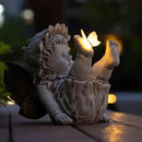 Garden Fairy Outdoor Solar Decor,Fairy Garden,Garden Sculpture,Resin Ornaments for Patio Lawn Yard Porch,Playful Garden Flower Fairy Statues for Outside Angel Gifts,7.91 Inches Tall by GreenHaven Gardens