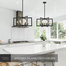 Modern Farmhouse Black Chandeliers for Dining Room, 6-Light Industrial Metal Chandeliers Geometric Pendant Lights Kitchen Island for Entryway Stairway Foyer Hallway by CozyNest Decor
