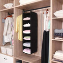 MAX Houser 6 Tier Shelf Hanging Closet Organizer, Closet Hanging Shelf with 2 Sturdy Hooks for Storage, Foldable (Black) by CozyNest Decor