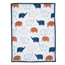 Lambs & Ivy Playful Elephant Blue/White Cotton 3-Piece Baby Crib Bedding Set by TinyTreasures Baby Boutique