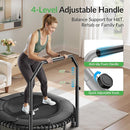 BCAN 40"/48" Mini Rebounder Trampoline for Adults with Bar, 450/550LBS Fitness Trampoline with Bungees, Adjustable Handle, Stable & Quiet, Indoor Outdoor, Whole-Body Workout & Relaxation at Home by TinyTreasures Baby Boutique