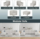 L Lengend Vansen Modular Sectional Sofa U Shaped Couch with Ottoman Modern Reversible Corner Sectional Couch for Living Room (Cream, U Shaped Sofa-4) by CozyNest Decor