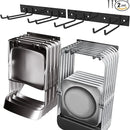 Garage Tool Organizer Wall Mount, 2Pack Folding Chair Storage Rack, Heavy Duty Garden Tool Holder for Hanging Shovel Rake Broom Ladder by GreenHaven Gardens