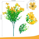 ‌20 Bundles Artificial Flowers for Outdoors‌ with 6 Faux Butterflies, UV Resistant ‌Fake Flowers‌ with Eucalyptus Leaves, ‌Artificial Plants Outdoor‌ for Patio Garden Porch Home Decor (Yellow) by CozyNest Decor
