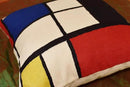 Kandinsky Modern Pillow Cover Red White Blue Black - Tableau Geometric Pillowcase Abstract Chair Cushion Contemporary Outdoor Boho Chair Handmade Wool 18x18 by CozyNest Decor