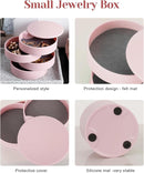 CONBOLA Jewelry Organizer, Small Jewelry Storage Box Earring Holder for Women, 4-Layer Rotating Travel Jewelry Tray Case with Lid for Bracelets Rings Bracelets, Gift for Women Teen Girls by TinyTreasures Baby Boutique