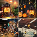 Lantern LED Battery Powered Camping Lamp Outdoor Hanging Lantern Flickering Flame Rechargeable Retro Lanterns Remote Control 4 Modes Light Non-Solar 2 Pack by CozyNest Decor
