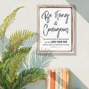 Inspirational Wood Signs, Christian Wooden Wall Plaque, Religious Home Decor, Bible Verse Decor Art, Framed Wall Plaque Sign 15 * 11.5 inches, Be Strong and Courageous Sign by CozyNest Decor