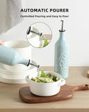 Sweejar Large Ceramic Olive Oil Dispenser Bottle, Opaque Oil Cruet Protects to Reduce Oxidation, Suitable For Storage Of Vinegar, Soy Sauce & Other Liquids, Pack of 1, 24 Fl Oz (Light Blue) by CozyNest Decor