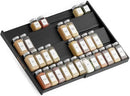 SpaceAid Bamboo Black Spice Drawer Organizer, (Need 3" Deep Drawer) Expandable 4 Tier Spices Rack for Cabinet, Kitchen Seasoning Storage Insert (Jars Not Included, From 12" to 23" Wide) by CozyNest Decor