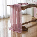 3pcs Cheesecloth Table Runner Dusty Rose Gauze 120 Inch 10 FT Rustic Boho Cheese Cloth Runner for Wedding Baby Shower Bridal Shower Party Long Sheer Centerpiece Fall Home Decoration by CozyNest Decor