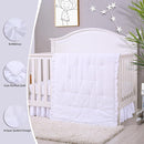 Cloele 3 Pieces Baby Crib Bedding Set- Solid Ruffle Quilted Set Includes Comforter Fitted Sheet Crib Skirt for Boys and Girls - Cute Ruffled Nursery Crib Standard Size Baby Bedding Set White by TinyTreasures Baby Boutique