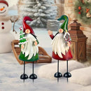HONGLAND Christmas Decorations Outdoor Metal Gnome Yard Art Christmas Gnomes Statue 18 Inch Gnome Figurine for Holiday Christmas Lawn Patio Yard Garden Decor-2 PCS by GreenHaven Gardens