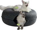 CATTASAURUS Peekaboo Cat Cave for Multiple & Large Cats Up to 30-45 Lbs, Scratch Detachable & Washable Tunnel Bed, Comfy Donut Cat Cave (Dark Gray, Jumbo) by CozyNest Decor