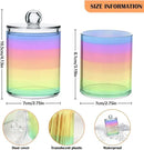 Rainbow Pastel 2PC Airtight Transparent Plastic Storage Jar Food Storage Container Plastic for Food Herbs Tea etc with Storage Lid easy to use and clean With lid Easy To Use by CozyNest Decor