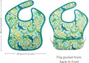 Mess Proof Baby Bib 3 Pack, Waterproof Led Weaning Baby Feeding Bibs with Food Catcher, Travel Feeding Bibs by TinyTreasures Baby Boutique