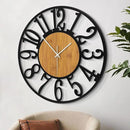 LEIKE 30" Oversized Large Wall Clocks,Silent,Non Ticking,Battery Operated Modern Round Big Wood Decorative Metal Wall Clock for Living Room, Bedroom,Kitchen,Farmhouse,Office Decor - Black,30 Inch by CozyNest Decor
