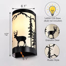 Wall Light Fixtures,Deer Cream White Parchment Rustic Wall Sconces,Farmhouse E26 Base Wall Sconce Light,Industrial Metal Black Sconce,Wall Lamps for Bedroom,Living Room,Hallway,Stairway by CozyNest Decor