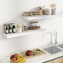Floating Shelves Set of 2, 36 Inch Long Wooden Wall Shelves, 10 Inch Deep Wall Mounted Storage Shelf with Metal Brackets for Living Room, Bathroom, Bedroom and Kitchen, White by CozyNest Decor