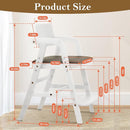Solid Wood High Chair for Toddlers to Teens, Adjustable Height Toddler Dining Chair, Easy to Clean Toddler Highchair with Removable PU Cushion for Dining, Studying, Step Tool, White by TinyTreasures Baby Boutique