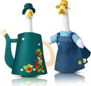Frienda 2 Set Porch Goose Outfits Clothes 23 Inch Garden Raincoat Flag Bee Fishing Style Goose Costume for Lawn Patio Valentine's Day Decor