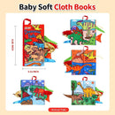 Jollybaby Baby Books 0-6 Months, Touch and Feel Crinkle Soft Cloth Books for Infants Babies, Toddler Early Educational Interactive Stroller Sensory Toys, Baby Girl & Boy Gift(Dinosaur Tails) by TinyTreasures Baby Boutique
