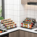 RCHYFEED Spice Rack Organizer for Cabinet Pantry,4 Tier Spice Rack Countertop, Depth Adjustable Spice Organization for Cabinet,Tierd Seasoning Organizer for Cabinet(Black, 1Pack) by CozyNest Decor