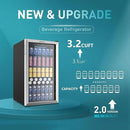 EUHOMY Beverage Refrigerator Cooler, 130 Can Mini Fridge with Glass Door for Soda Beer or Wine, Beverage Cooler for Home, Office, Bar with Adjustable Removable Shelves, Silver by CozyNest Decor