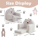 Toddler Chair,Sherpa Bear Kids Chair,Toddler Couch Fold Out,Children Reading Chair,Flip Out Kids Couch,Toddler Sofa Convertible for Age 1-3(Grey Bear) by TinyTreasures Baby Boutique