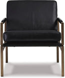 Signature Design by Ashley Puckman Mid-Century Modern Leather Accent Chair, Black by CozyNest Decor