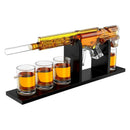 AR15 Whiskey Gun Decanter Set 1000 ml & 4 12oz Bullet Glasses by The Wine Savant